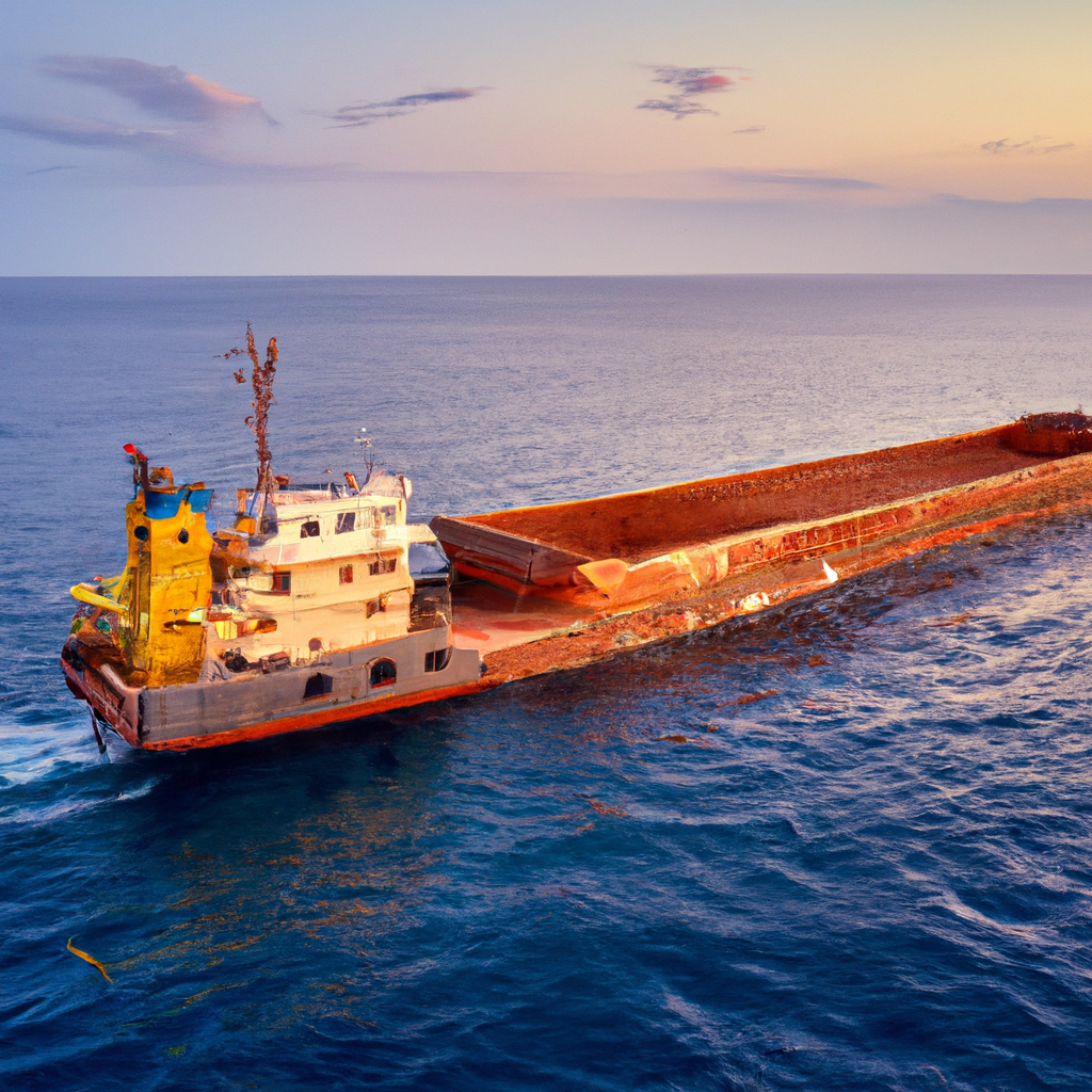 Cargo ship being bunkered at port